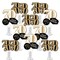 Big Dot of Happiness Adult 70th Birthday - Gold - Birthday Party Centerpiece Sticks - Showstopper Table Toppers - 35 Pieces